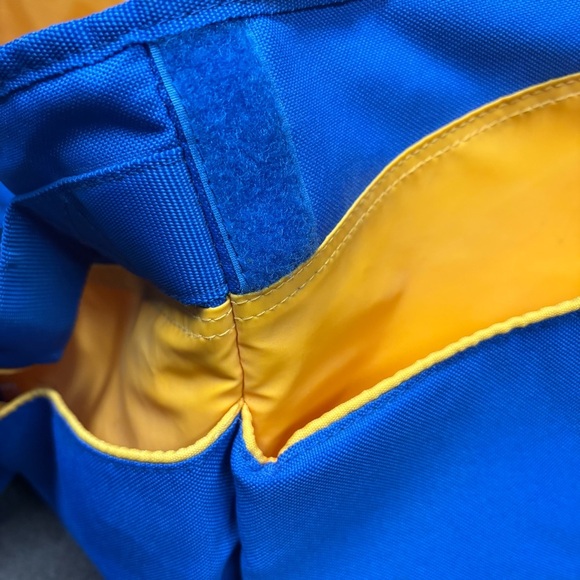 FISHER PRICE Diaper Bag Tote Cooler Bag Blue Yellow Vintage Large Travel 90's - Picture 13 of 16